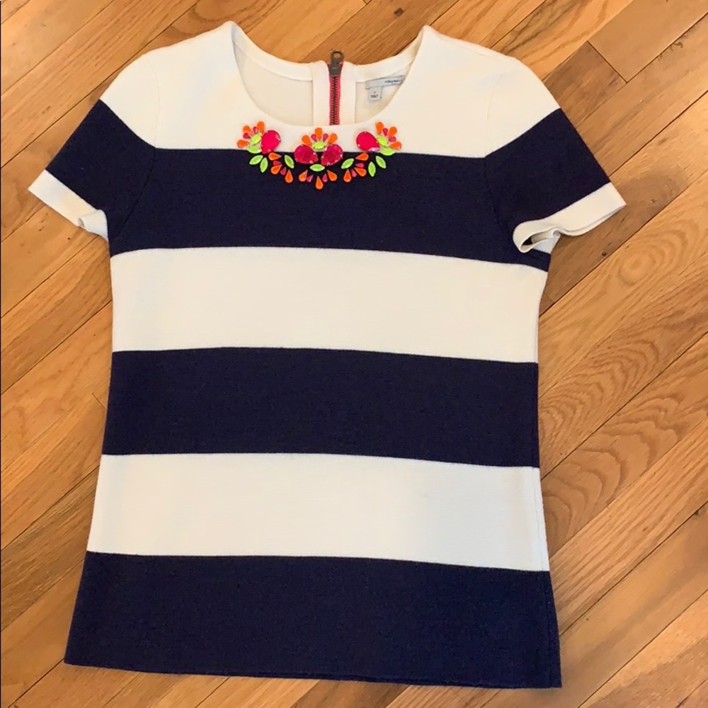 Halogen Striped Top with jewelry